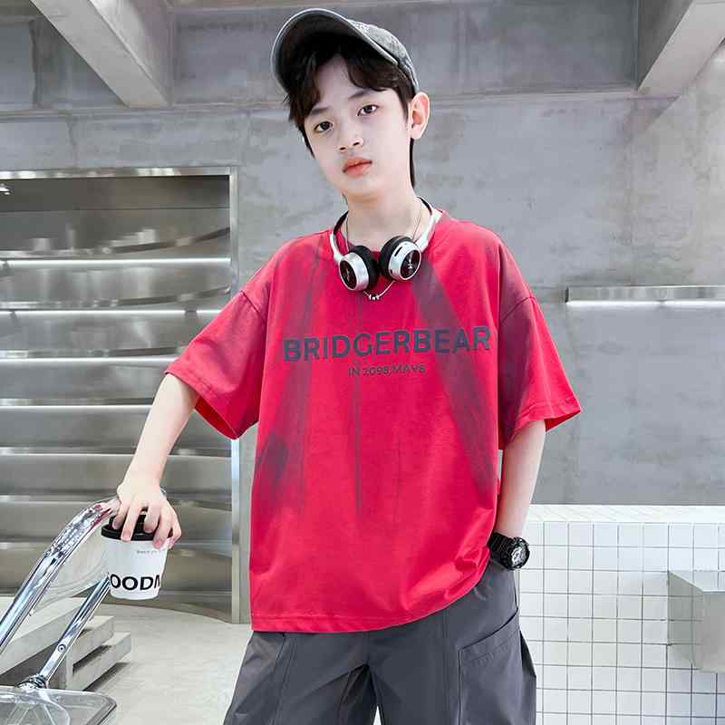 男の子 Tシャツ 半袖 ファッション キッズ 子供 カジュアル おしゃれ 夏 大きめ ゆったり クール 夏 薄手 涼しい 綿 トップス