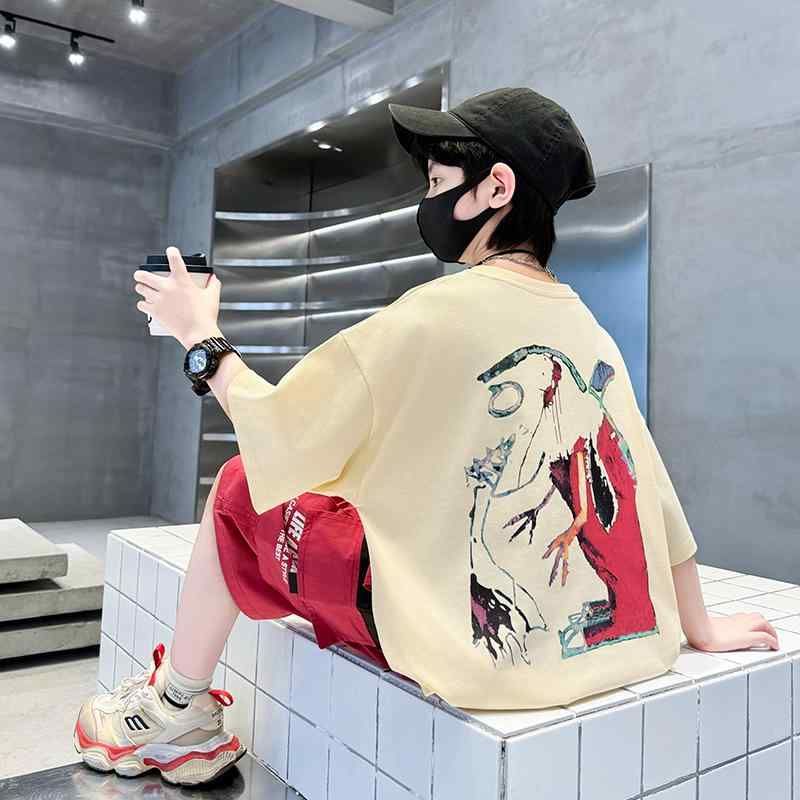 男の子 Tシャツ 半袖 ファッション キッズ 子供 カジュアル おしゃれ 夏 綿 夏 大きめ ゆったり 薄手 涼しい 夏 トップス