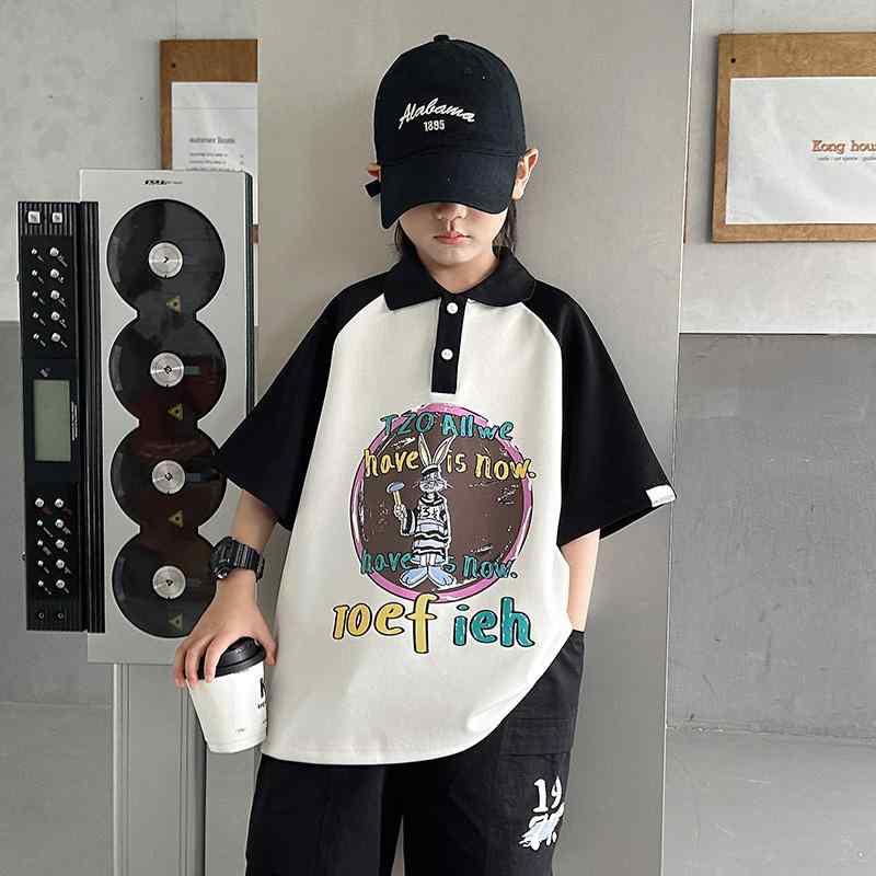 男の子 Tシャツ 半袖 ファッション キッズ 子供 カジュアル おしゃれ 夏 大きめ ゆったり 夏 薄手 涼し..