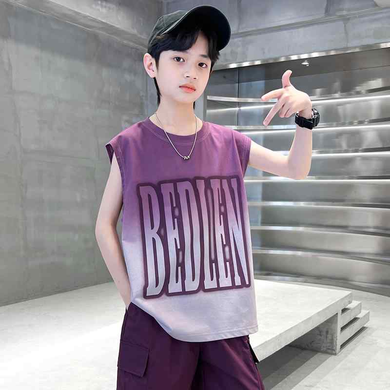 男の子 ファッション ボーイズ 子供 夏 おしゃれ ノースリーブ タンクトップ 薄手 涼しい Tシャツ トップス T