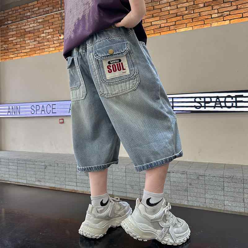デニム パンツ 男の子 ボーイズ 子供 カジュアル 夏 ショート 夏 薄手 涼しい ジーンズ ミディアム 夏