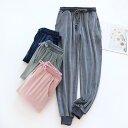 レディース パジャマ ルームウェア リラックス メンズ 足 足 小さめ 薄手 涼しい フランネル パンツ ゆったり カジュアル カップル 起毛 ホーム パンツ ...