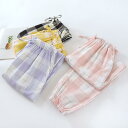 レディース パジャマ ルームウェア リラックス 春秋 夏 綿 ガーゼ パンツ 薄手 涼しい カジュアル 大きめ チェック 裾 レッグ 屋外着 コットン ホーム ...