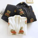 レディース パジャマ ルームウェア リラックス 起毛 冬 厚手 フランネル Vネック クマ カップル コーラル 起毛 ホームウェア セット