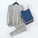 メンズ パジャマ ルームウェア リラックス 秋冬 綿 サーマル 下着 薄手 涼しい ストレッチ スリム ボトム 綿 秋 コート ロング ジョン 2点 セット