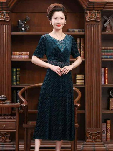 婦人服 ワンピース ドレス 上品 おしゃれ レディース 夏 フィット Vネック バーント 起毛 ロング スカート 婦人服 ワンピース ドレス 上品 おしゃれ レディース 夏 フィット Vネック バーント 起毛 ロング スカート