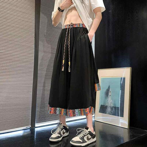 メンズ ファッション リネン クロップドパンツ 夏 薄手 涼しい 綿 リネン ワイドレッグ パンツ ストレート カジュアル ショート パンツ チャイナ風 パンツ メンズ ファッション リネン クロップドパンツ 夏 薄手 涼しい 綿 リネン ワイドレッグ パンツ ストレート カジュアル ショート パンツ チャイナ風 パンツ