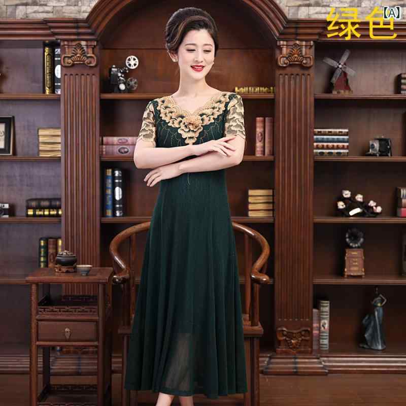 婦人服 ファッション 上品 おしゃれ レディース 淑女 夏 スリム ドレス 社交界 半袖 ロング ドレス