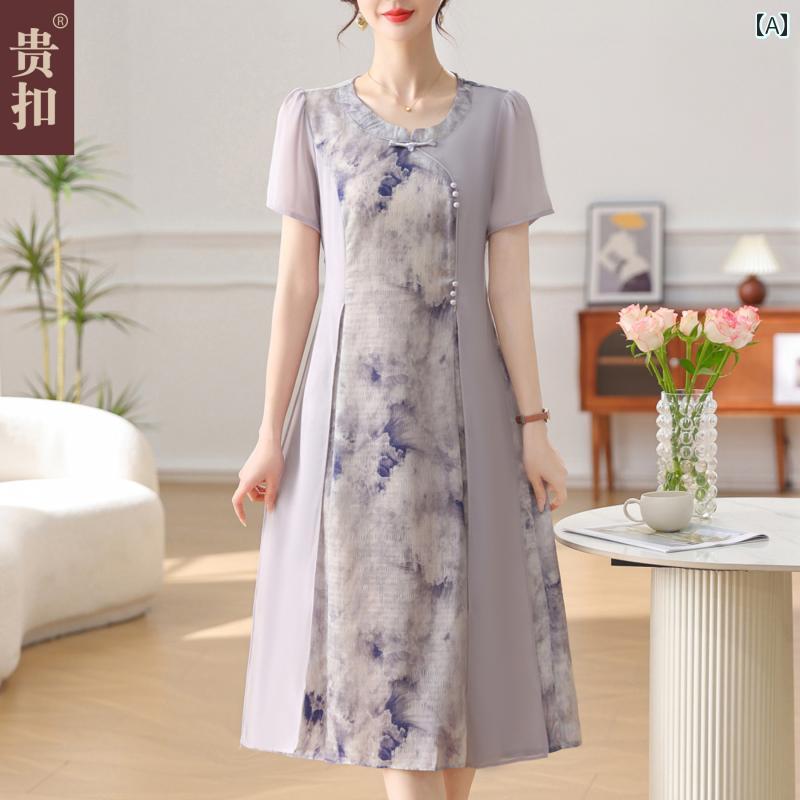 婦人服 ファッション 上品 おしゃれ レディース 淑女 夏 服 半袖 ドレス 西洋風 夏 休み セットアップ チャイナ ドレス スカート