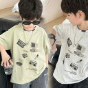 キッズ トップス 夏 ファッション カジュアル おしゃれ 男の子 Tシャツ 半袖 子供 二重 襟 プリント 服 型 子供 薄手 涼しい 半袖 ベビー 綿 トレンディ Tシャツ