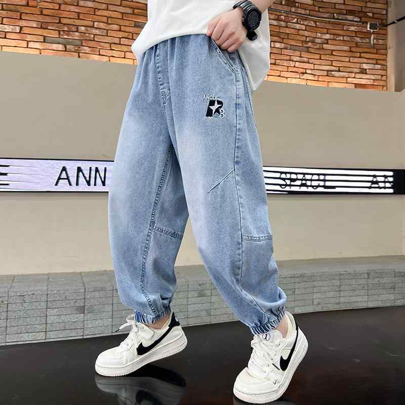 デニム パンツ 男の子 ボーイズ 子供 カジュアル 夏 テンセル ジーンズ 夏 防蚊 薄手 涼しい 長ズボン