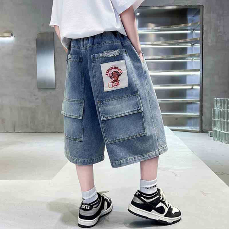 デニム パンツ 男の子 ボーイズ 子供 カジュアル 薄手 涼しい 夏 ショート 夏 ジーンズ 夏 クロップド