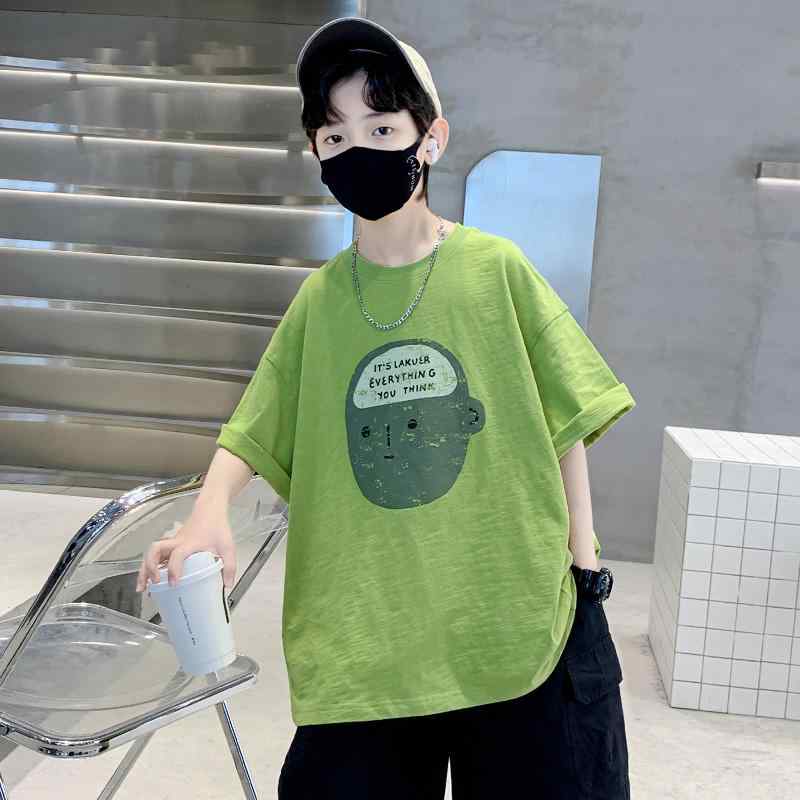 男の子 Tシャツ 半袖 ファッション キッズ 子供 カジュアル おしゃれ 夏 綿 大きめ ゆったり 夏 服 トップスタイリッシュ 夏 薄手 涼しい