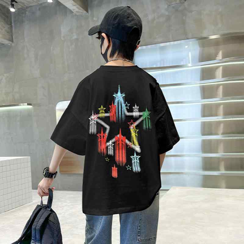 男の子 Tシャツ 半袖 ファッション キッズ 子供 カジュアル おしゃれ 夏 大きめ ゆったり 夏 綿 トップス 薄手 涼しい