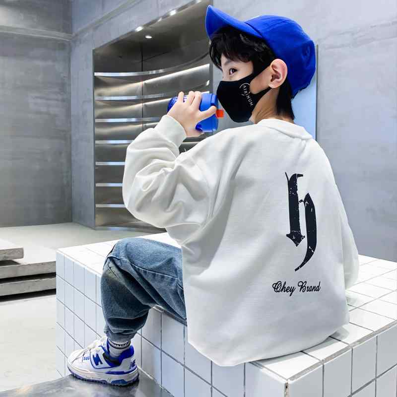 男の子 ファッション ボーイズ 子供 おしゃれ スウェットシャツ 春秋 トップス 春 手紙 春 韓国 クール