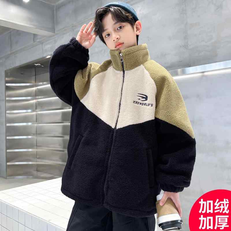 アウター 男の子 冬 ジャケット ジャンパー おしゃれ 厚手 秋 起毛 ウール セーター 子供