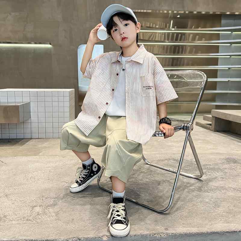 キッズ セットアップ 男の子 ファッション おしゃれ 夏 子供 夏 半袖 シャツ 2点セット 大きめ ゆったり 子供 夏 服