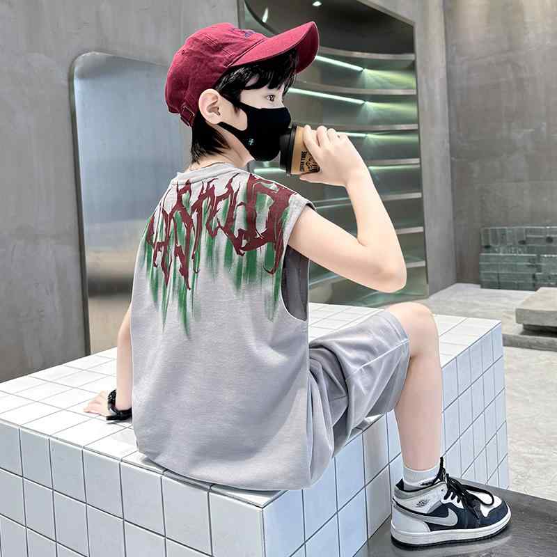 男の子 ファッション ボーイズ 子供 夏 おしゃれ セットアップ ノースリーブ タンクトップ スポーツウェア 大きめ