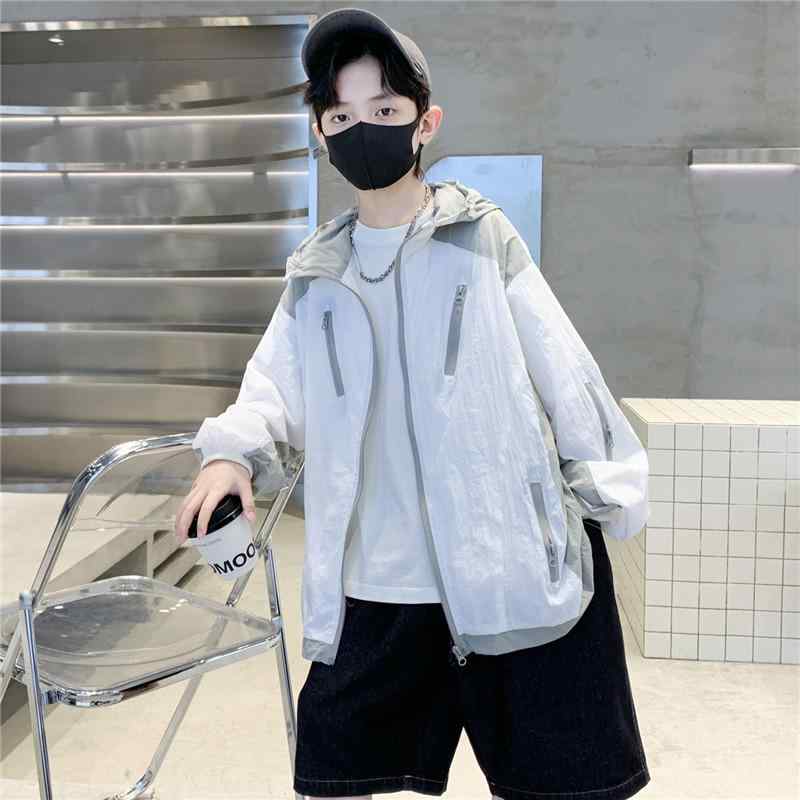 Occidental Goods - 薄手 涼しい アウター 男の子 ジャンパー 夏 おしゃれ 日焼け防止 ビッグ 子供 ひんやり 涼しい 通気性 快適 トップス