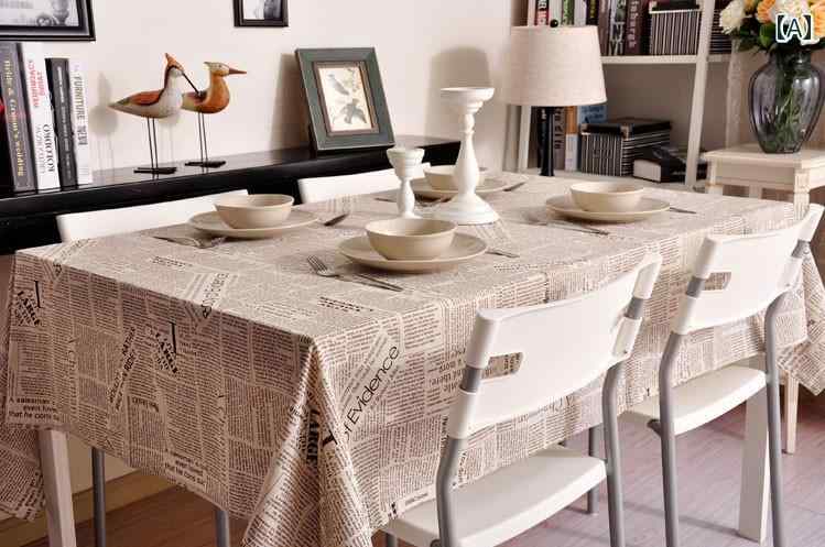 テーブル クロス フラグ センター インテリア おしゃれ 英国 レトロ 布 英字 新聞 布 綿 リネン コーヒー 正方形 写真 背景