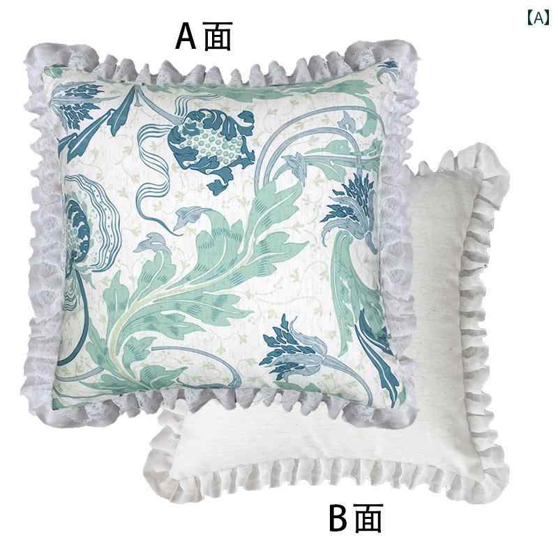 クッション カバー おしゃれ インテリア 枕 軽量 涼しい レース 枕 リネン フレッシュ 枕 正方形 枕 腰 枕 アメリカン ソファ 寝室 枕 バック