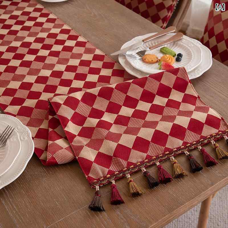 テーブル クロス フラグ センター インテリア おしゃれ レトロ アメリカン 新年 結婚式 ウェディング 軽量 涼しい レッド コーヒー 新 チャイナ風