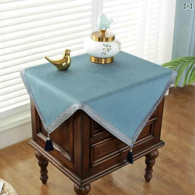 サイドテーブル カバー おしゃれ インテリア ほこりよけ 中国 無垢材 ベッド タオル 冷蔵庫 小さめ コーヒー グレー 布 正方形 無地 ティー 防塵布 タオル