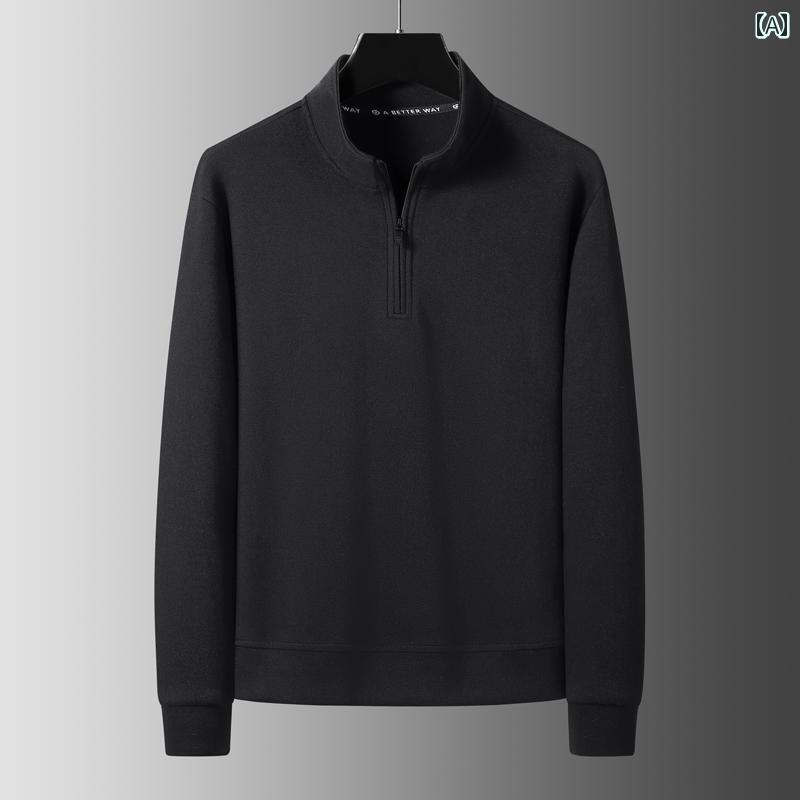 メンズ ファッション ハーフ ジップ スタンドカラー 長袖 シャツ 快適 アウトドア カジュアル 春秋 スウェットシャツ