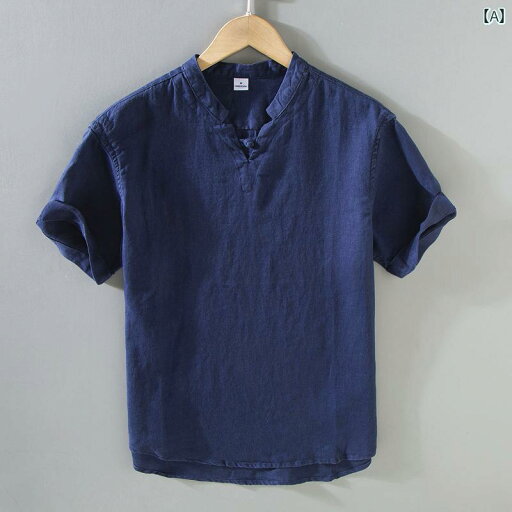 メンズ ファッション 半袖 シャツ 夏 トップス リネン Tシャツ 薄手 涼しい チャイナ風 ボタン ダウン 唐 スーツ スタンドカラー 綿 リネン メンズ ファッション 半袖 シャツ 夏 トップス リネン Tシャツ 薄手 涼しい チャイナ風 ボタン ダウン 唐 スーツ スタンドカラー 綿 リネン