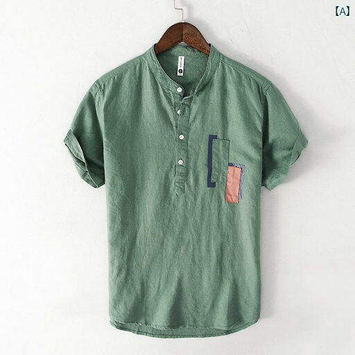 メンズ ファッション 半袖 シャツ 夏 トップス レトロ スタンドカラーリネン Tシャツ 薄手 涼しい チャイナ風 カジュアル 綿 リネン 白 ポロ メンズ ファッション 半袖 シャツ 夏 トップス レトロ スタンドカラーリネン Tシャツ 薄手 涼しい チャイナ風 カジュアル 綿 リネン 白 ポロ