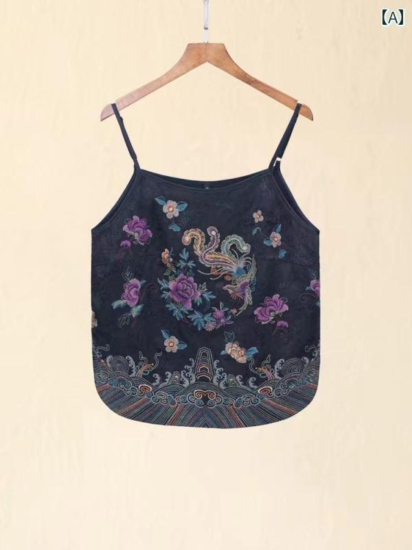 レディース ファッション 小物 新 チャイナ風 レトロ 刺繍 ショルダーストラップ 調節可能 アウター ス..