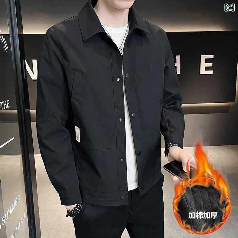 メンズ ファッション コート 秋冬 韓国 スリム 綿入り カジュアル ジャケット
