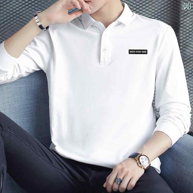 ポロシャツ メンズ 半袖 夏 カジュアル 長袖 Tシャツ 春秋 軽量 涼しい ファッション スリム インナー 重ね着 シャツ