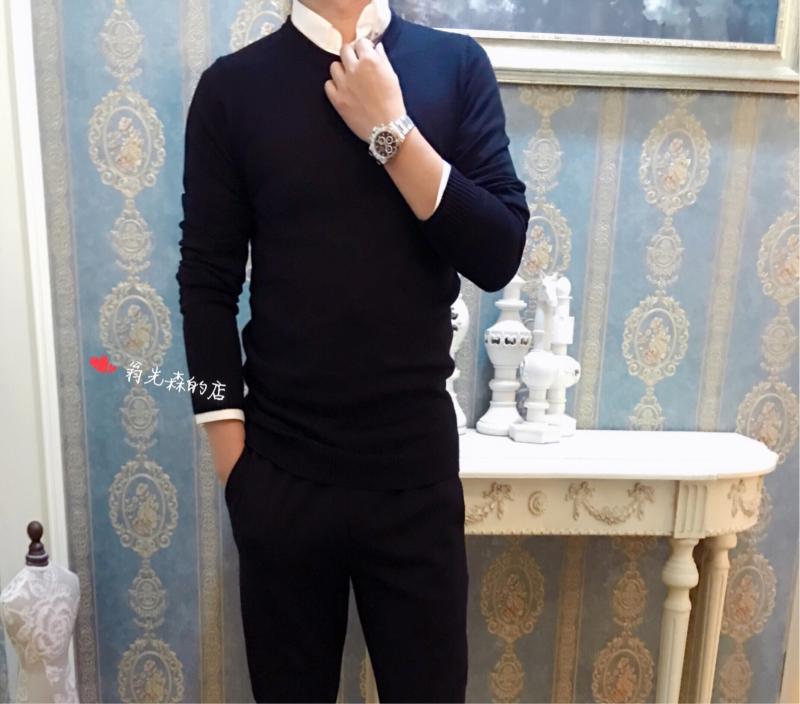 暖かい 完璧 ベーシックブラック ウール クルー ネック セーター メンズ レディース 最適