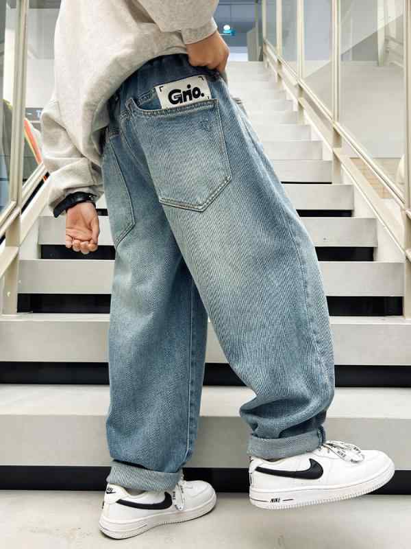 デニム パンツ 男の子 ボーイズ 子供 カジュアル 春秋 夏 防蚊 ズボン 春 服 大きめ 春 薄手 涼しい ジーンズ