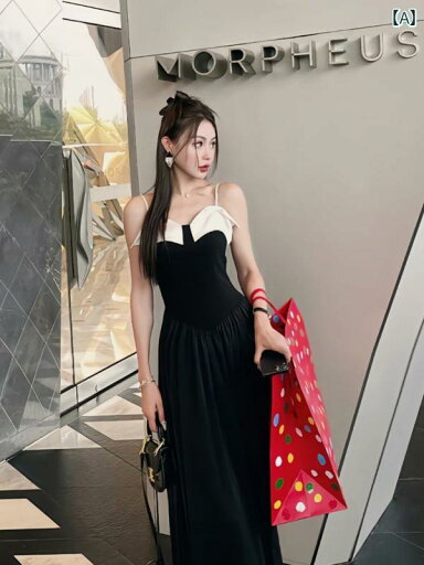 レディース ファッション 夏 お姫様 黒白 ウエスト ドレス レディース ファッション 夏 お姫様 黒白 ウエスト ドレス