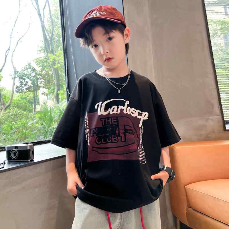 男の子 Tシャツ 半袖 ファッション キッズ 子供 カジュアル おしゃれ 夏 夏 大きめ ゆったり 速乾 綿 ..