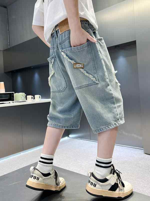 デニム パンツ 男の子 ボーイズ 子供 カジュアル 夏 薄手 涼しい ショート 夏 ジーンズ 夏 トレンド