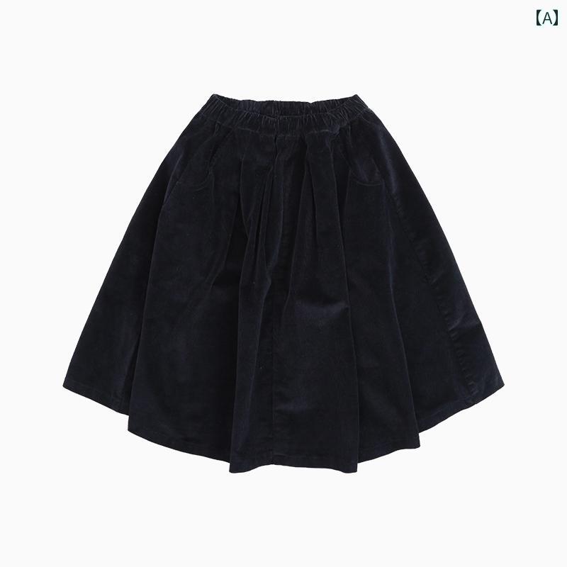 女子 ファッション 子供 キッズ かわいい コーデュロイスカート アンブレラ スカート 秋冬 スカート 大きめお 子様 小さめ 森 コーデュロイスカート
