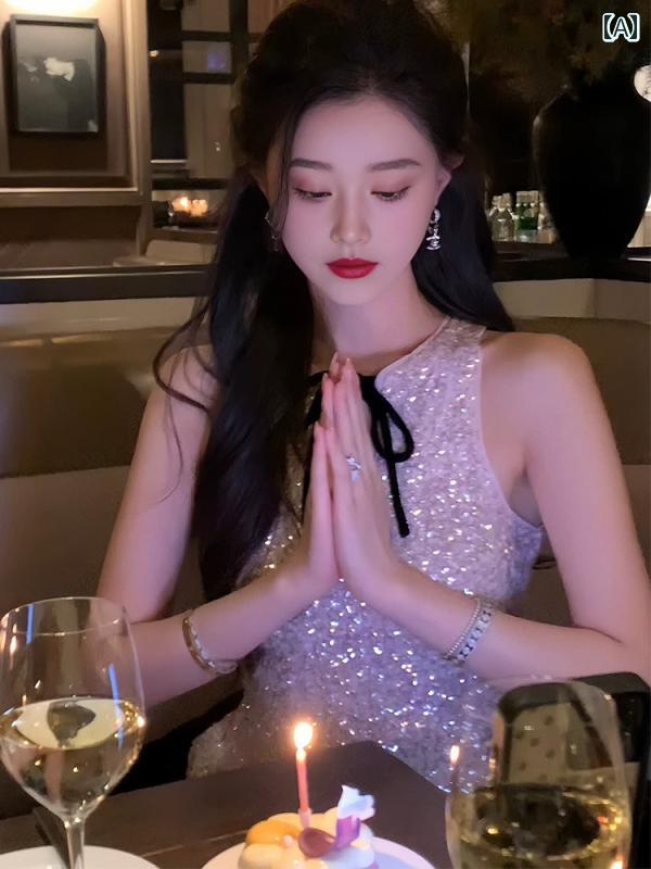 レディース ファッション マーメイド ジ スパンコール キラキラ キラキラ キラキラ キャミソール 海辺 魅惑 ノースリーブ アメリカン 魅力 トップスス