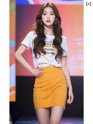 レディース ファッション シック 魅力 スカート ガール Tシャツ 黄 ショート スカート セットアップ 夏 ドレス フル セット レディース ファッション シック 魅力 スカート ガール Tシャツ 黄 ショート スカート セットアップ 夏 ドレス フル セット