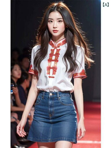 レディース ファッション 美しい 中国 婦人服 初春 レース 半袖 ボタン アップ シャツ レディース ファッション 美しい 中国 婦人服 初春 レース 半袖 ボタン アップ シャツ