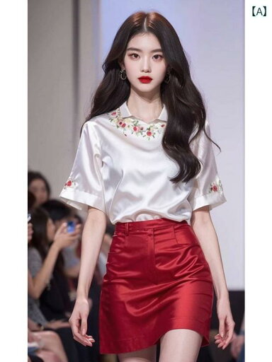 レディース ファッション フレンチ トップスス ユニーク シック シャツ アセテート サテン プリント 半袖 シャツ レディース ファッション フレンチ トップスス ユニーク シック シャツ アセテート サテン プリント 半袖 シャツ