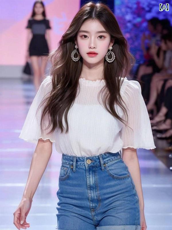 レディース ファッション シック 個性 夏 シャツ 素敵 美しい 白 半袖 トップスス 婦人服