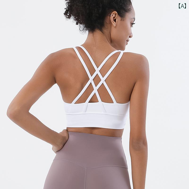 レディース 下着 両面 起毛 クロス バック 美しい スポーツブラ 耐衝撃 プッシュアップ ヨガ スポーツブラ フィットネス ベスト