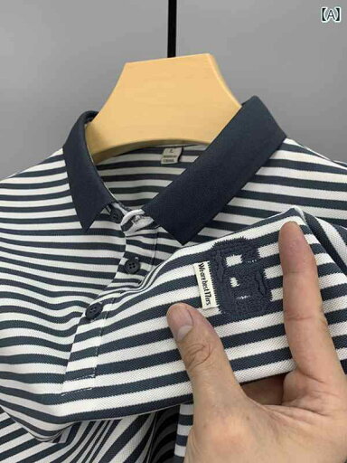 ポロシャツ メンズ 半袖 夏 カジュアル ストライプ Tシャツ シルケット コットン トップス ポロシャツ メンズ 半袖 夏 カジュアル ストライプ Tシャツ シルケット コットン トップス