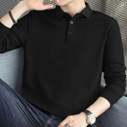 ポロシャツ メンズ 長袖 カジュアル おしゃれ 春 襟 無地 黒 シャツ Tシャツ ポロシャツ メンズ 長袖 カジュアル おしゃれ 春 襟 無地 黒 シャツ Tシャツ