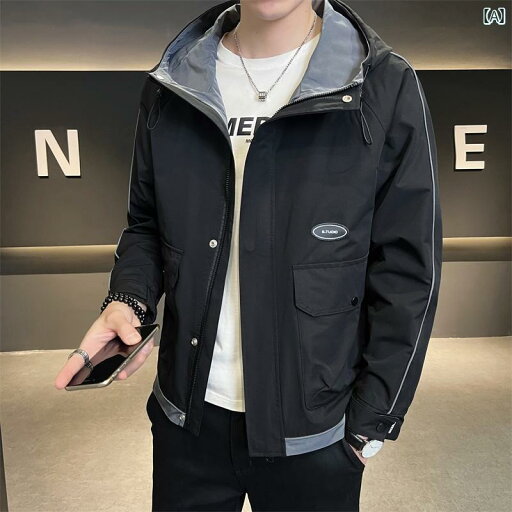 メンズ ファッション フード 無地 ジャケット 春秋 ジャケット ワークジャケット カジュアル 紳士服 メンズ ファッション フード 無地 ジャケット 春秋 ジャケット ワークジャケット カジュアル 紳士服