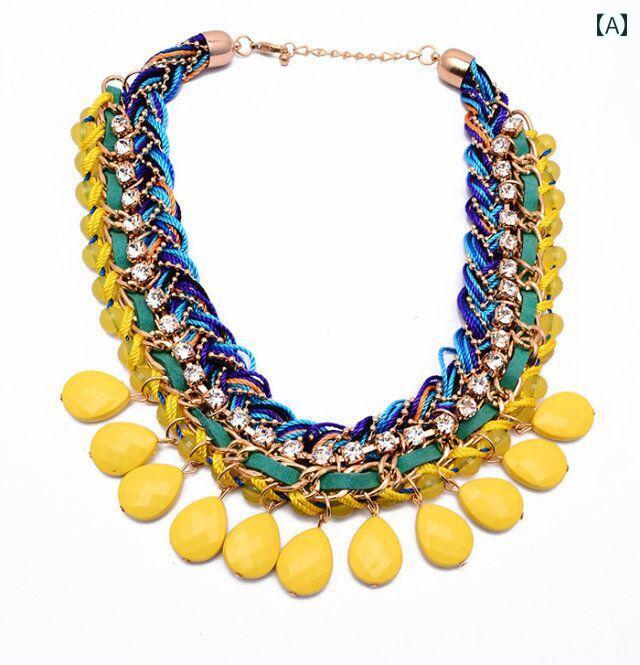 パフォーマンス 衣装 アクセサリー 小道具 派手 セクシー ショート ネックレス ファッション 鎖骨 チェーン セーター チェーン 手編み