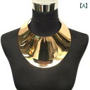 レディース アクセサリー 大ぶり 金属 チョーカー 首輪 ユニーク 金属 ネックレスブレスレット バー 写真